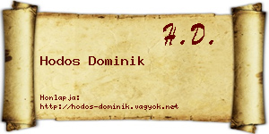 Hodos Dominik névjegykártya